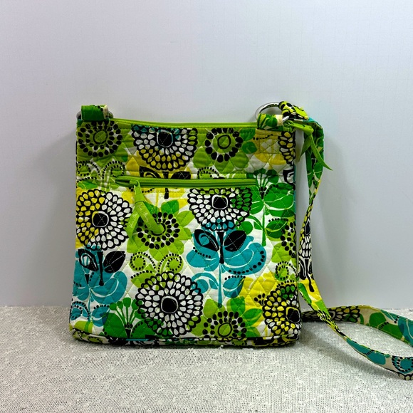 VERA BRADLEY Limes Up Crossbody Purse Bag Tote - Picture 1 of 9